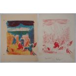 Jean DUFY (1888-1964) The trustful parrot, 1938 Two signed lithographs On Japan [...]