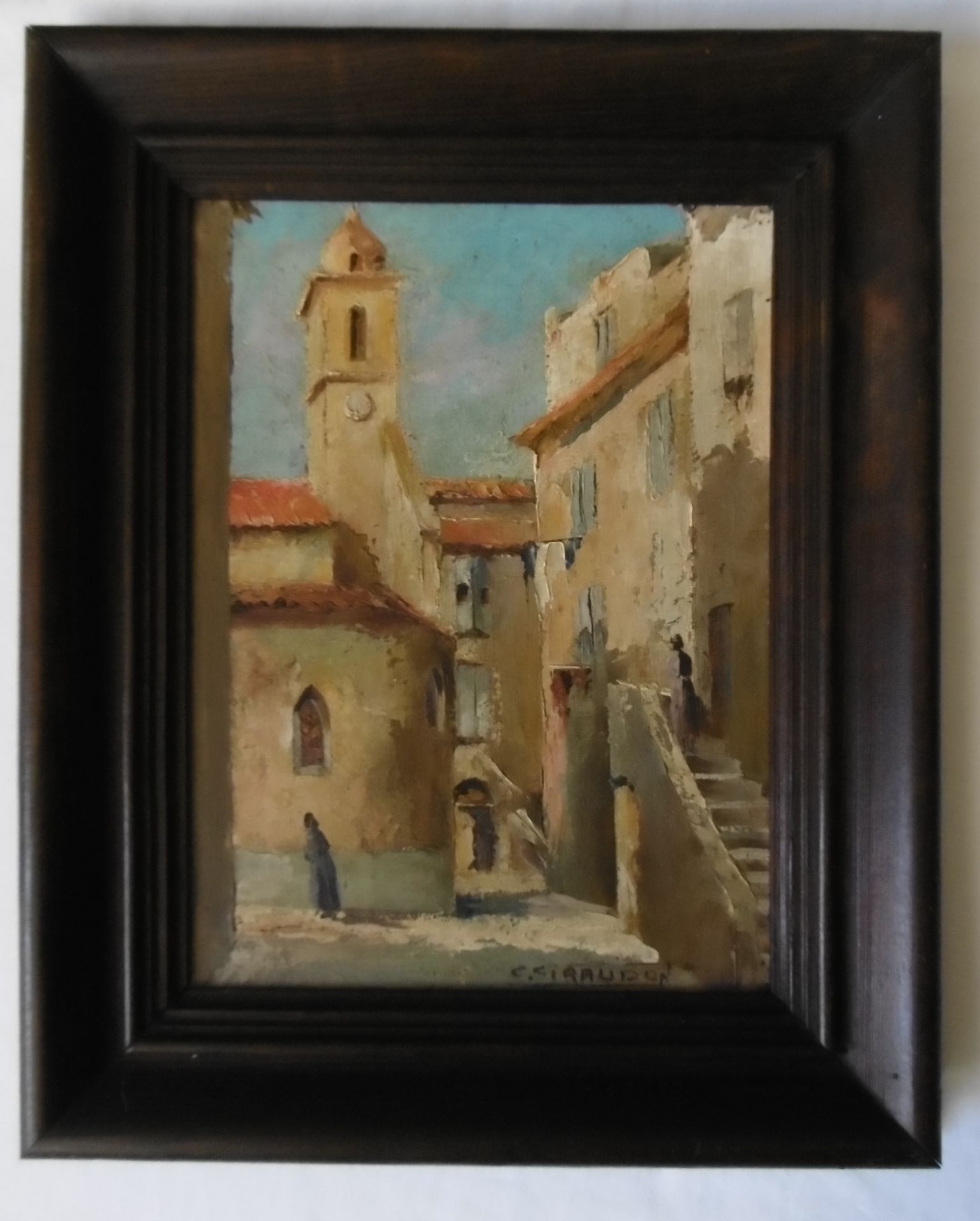 Charles GIRAUDON (20th century) Provencal Village Scene Oil on wood panel Signed [...]