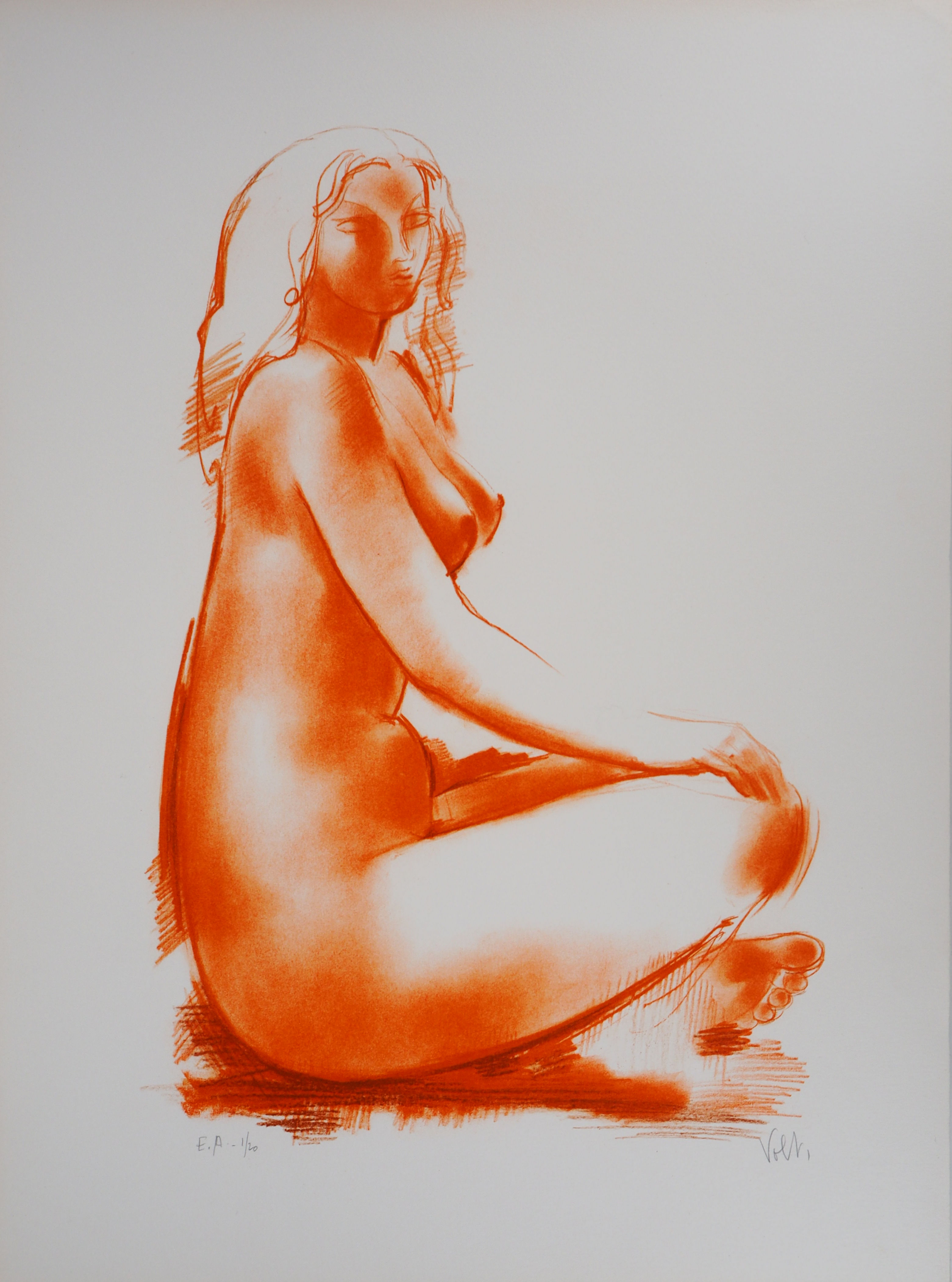 Antoniucci Volti (1915-1989) Nude sitting in profile Original lithograph Signed in [...]