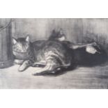 Théophile Alexandre STEINLEN Two cats on a bed, 1933 Lithograph on vellum Signed [...]