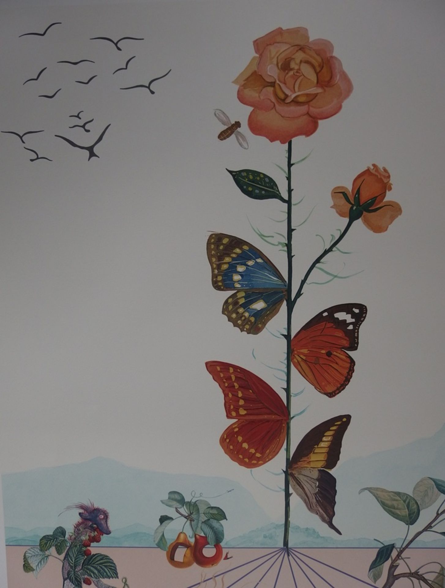 Salvador DALI Flordali II, The pink butterfly, 1981 Lithograph and embossing on [...] - Bild 3 aus 9