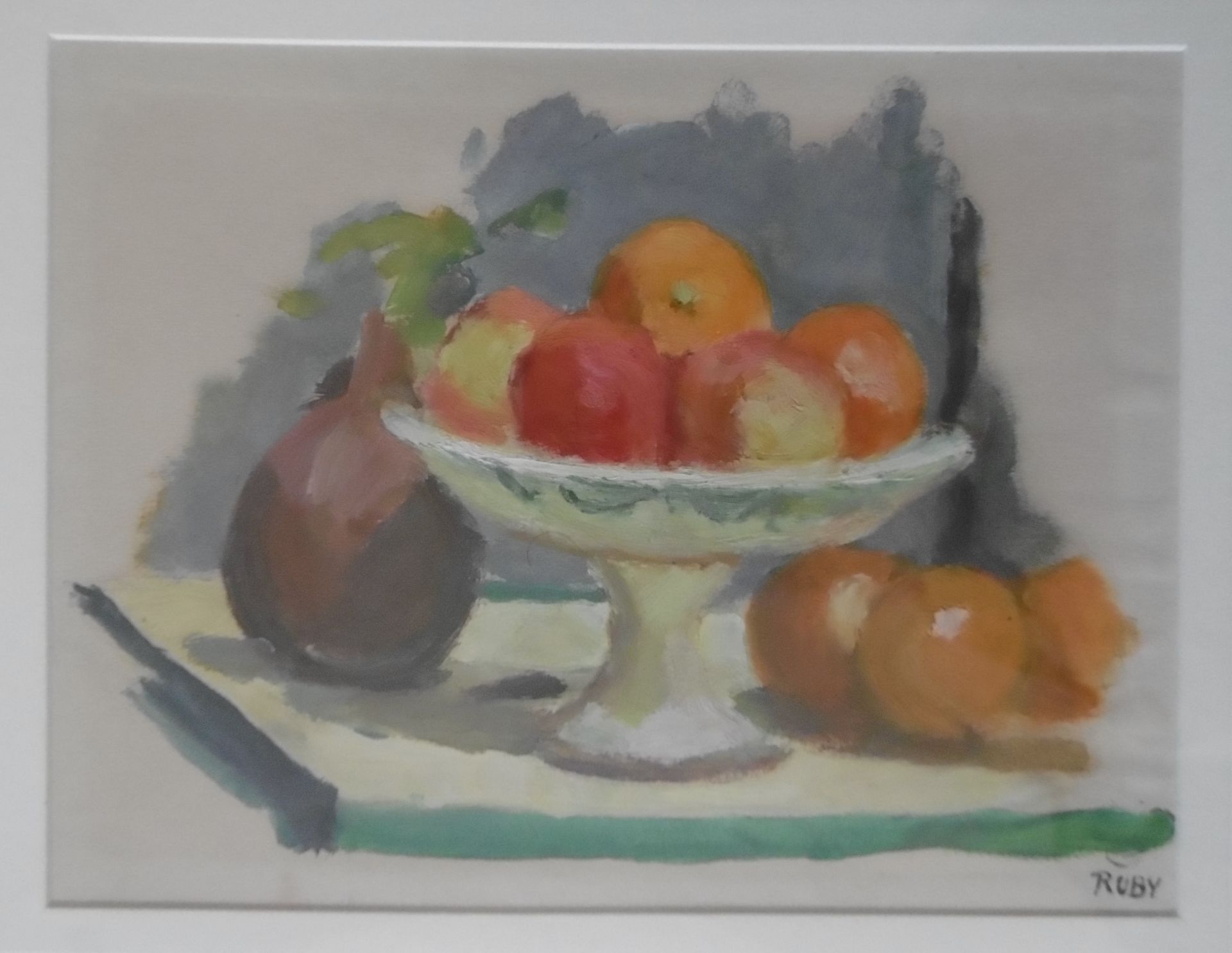 René RUBY (1908-1983) Still life with fruits Gouache signed on the right bottom [...] - Bild 5 aus 6