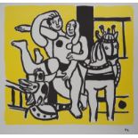 Fernand LEGER (1881 - 1955), Lovers and horse Colored lithograph Signed in the [...]