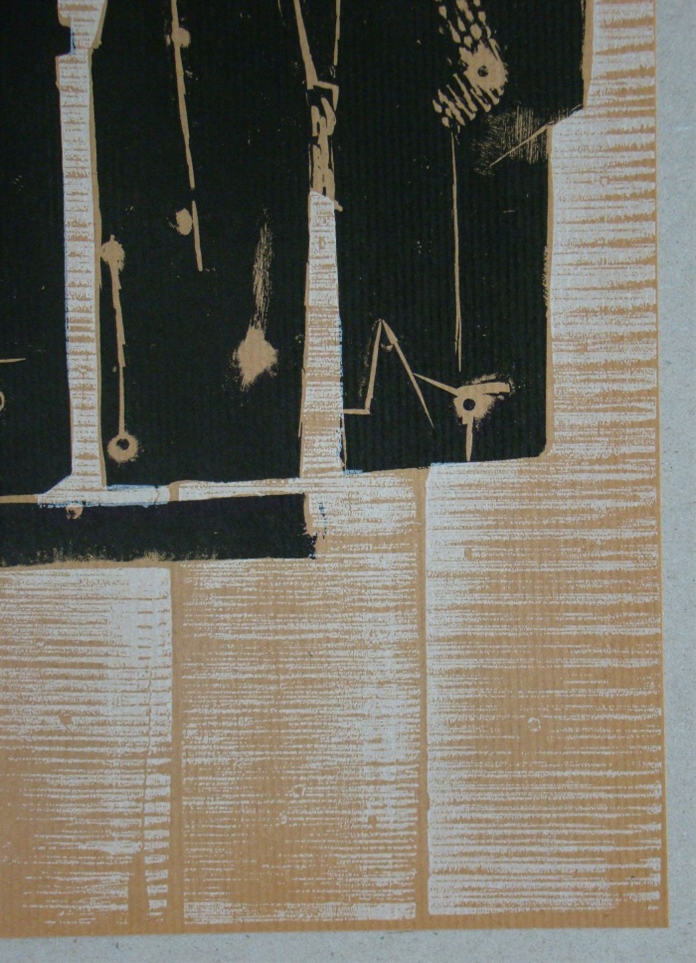 PIETRO CONSAGRA Original wood engraving in 2 colour on thin brown paper. Especially [...] - Bild 6 aus 9