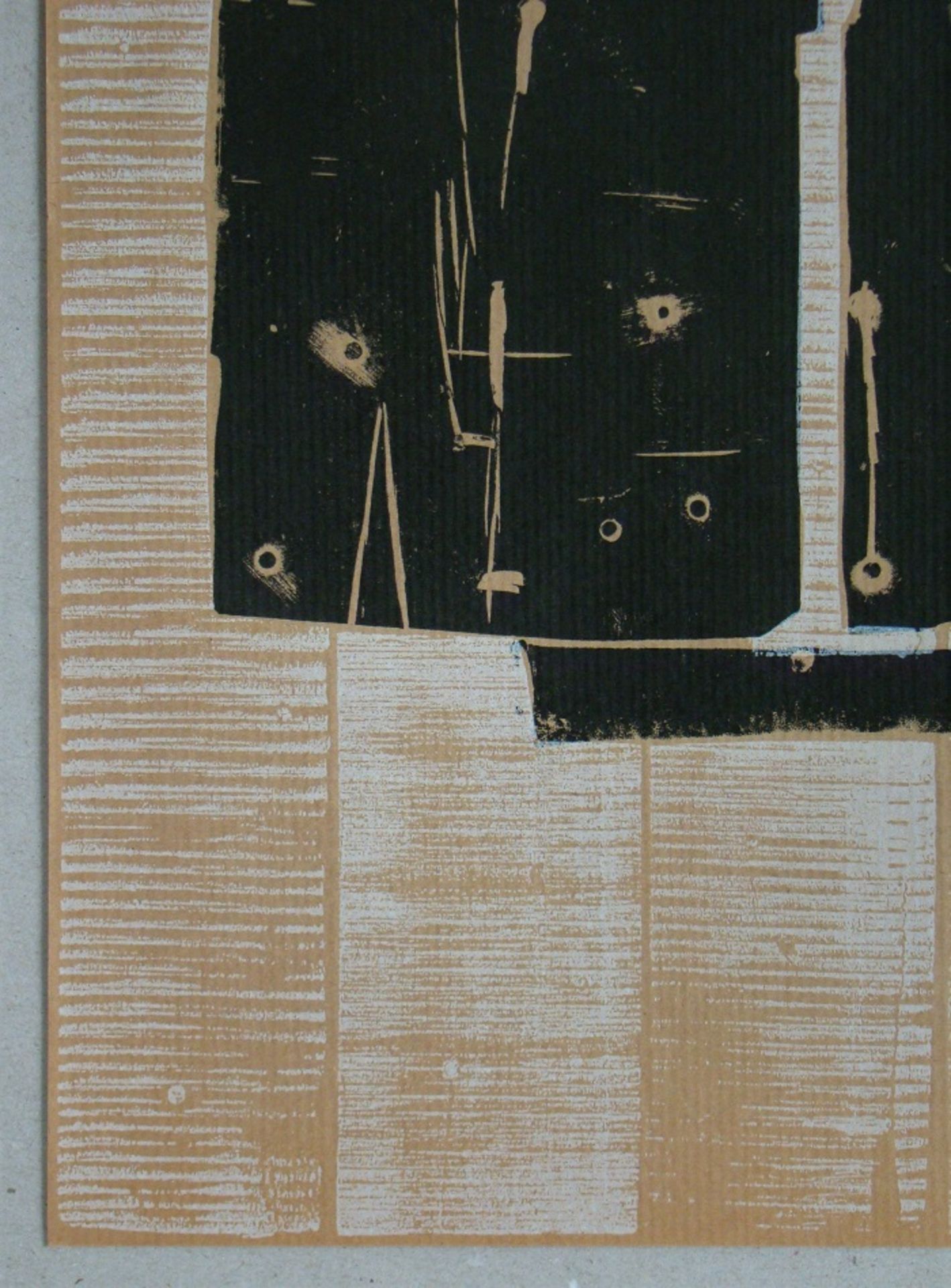 PIETRO CONSAGRA Original wood engraving in 2 colour on thin brown paper. Especially [...] - Bild 5 aus 9
