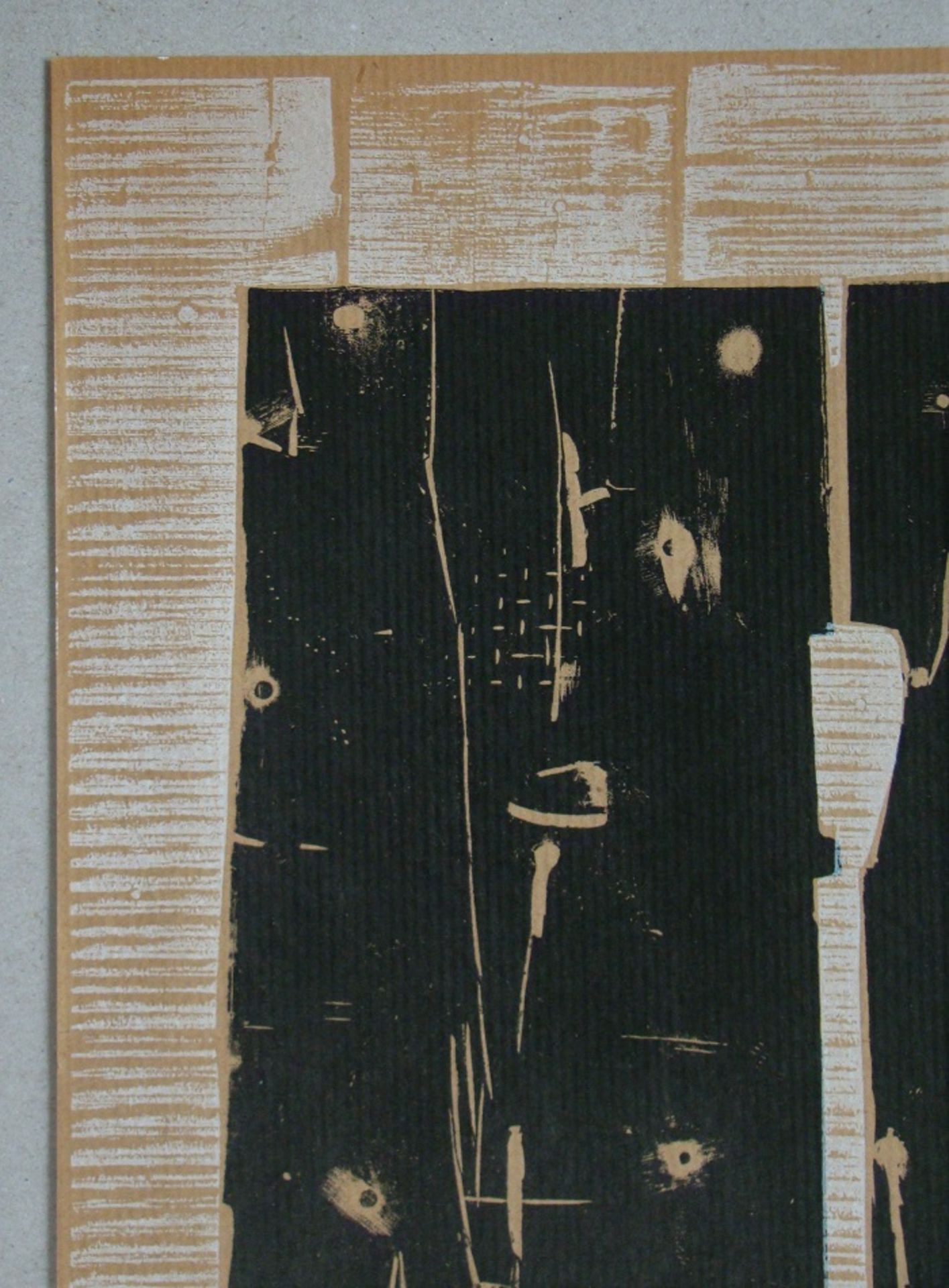 PIETRO CONSAGRA Original wood engraving in 2 colour on thin brown paper. Especially [...] - Bild 3 aus 9