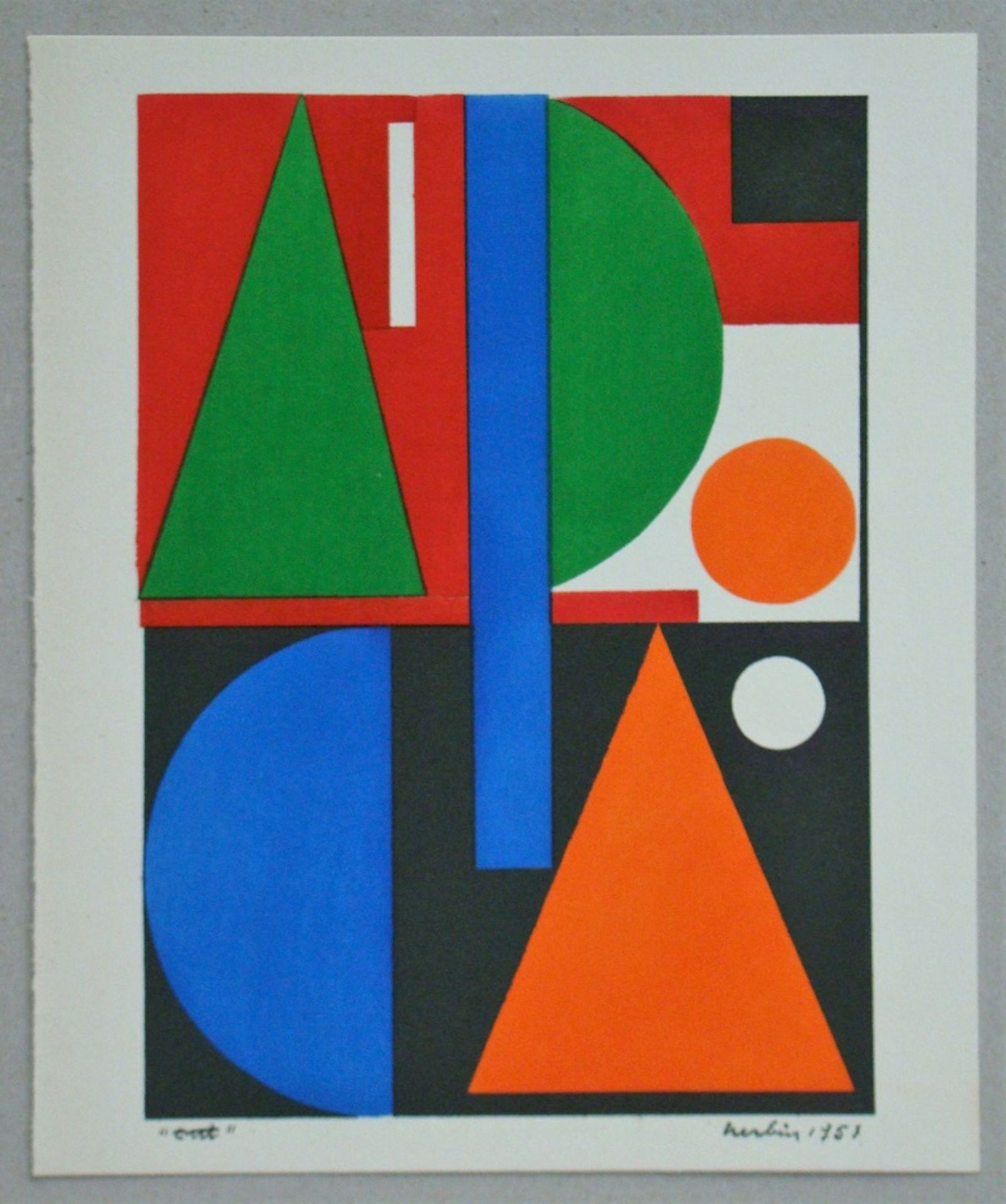 Auguste Herbin Oui, 1951 Edition stencil in 6 colours on vellum paper. Signed, dated [...] - Bild 7 aus 14