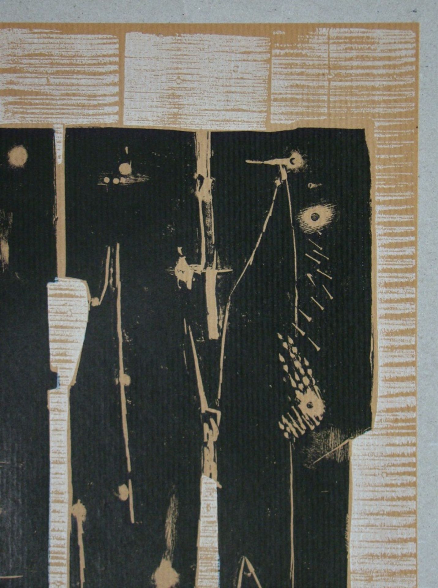 PIETRO CONSAGRA Original wood engraving in 2 colour on thin brown paper. Especially [...] - Bild 4 aus 9