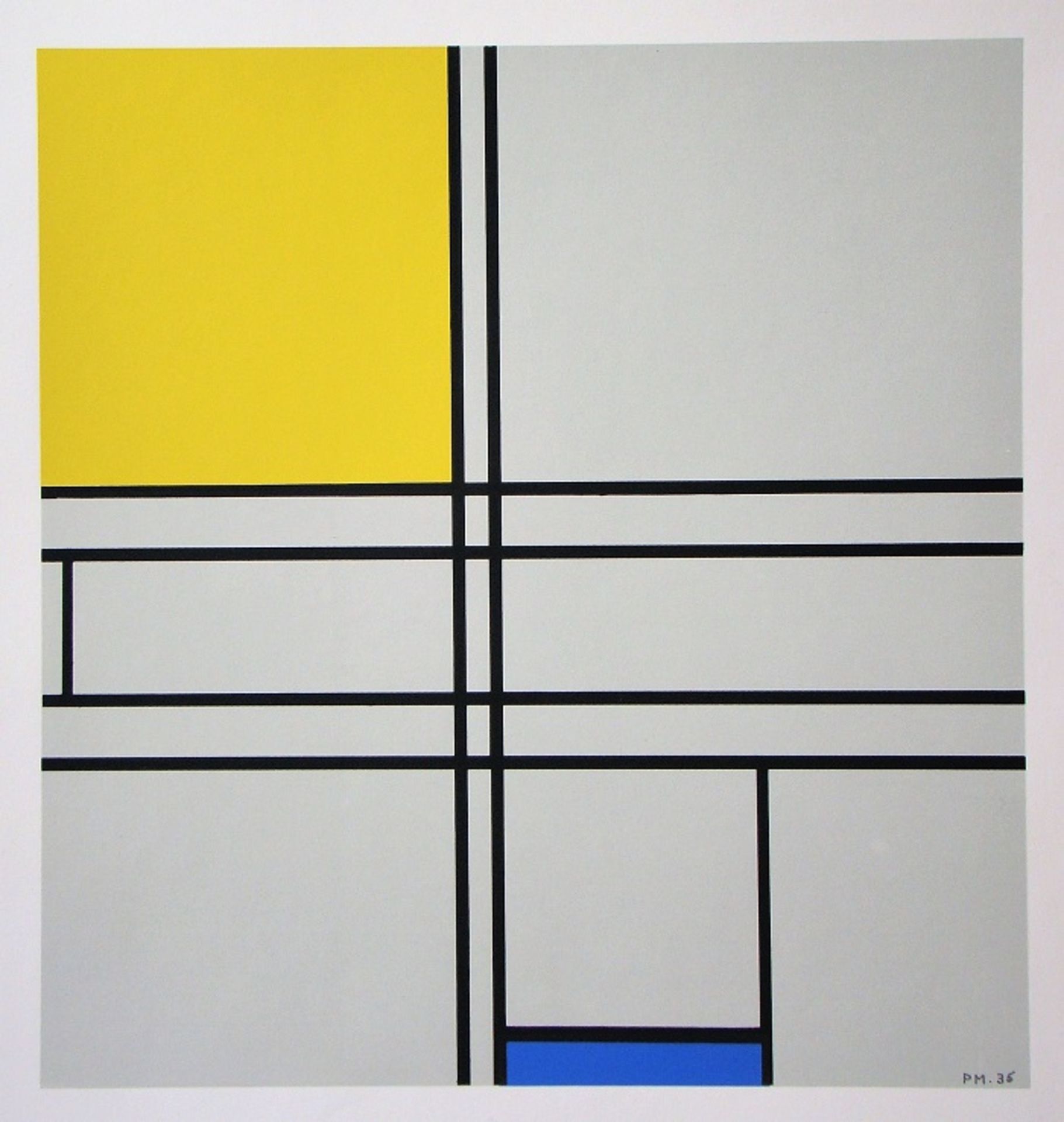 Piet Mondiran (d'après) Composition with blue and yellow, 1935 Screenprint in 4 [...]