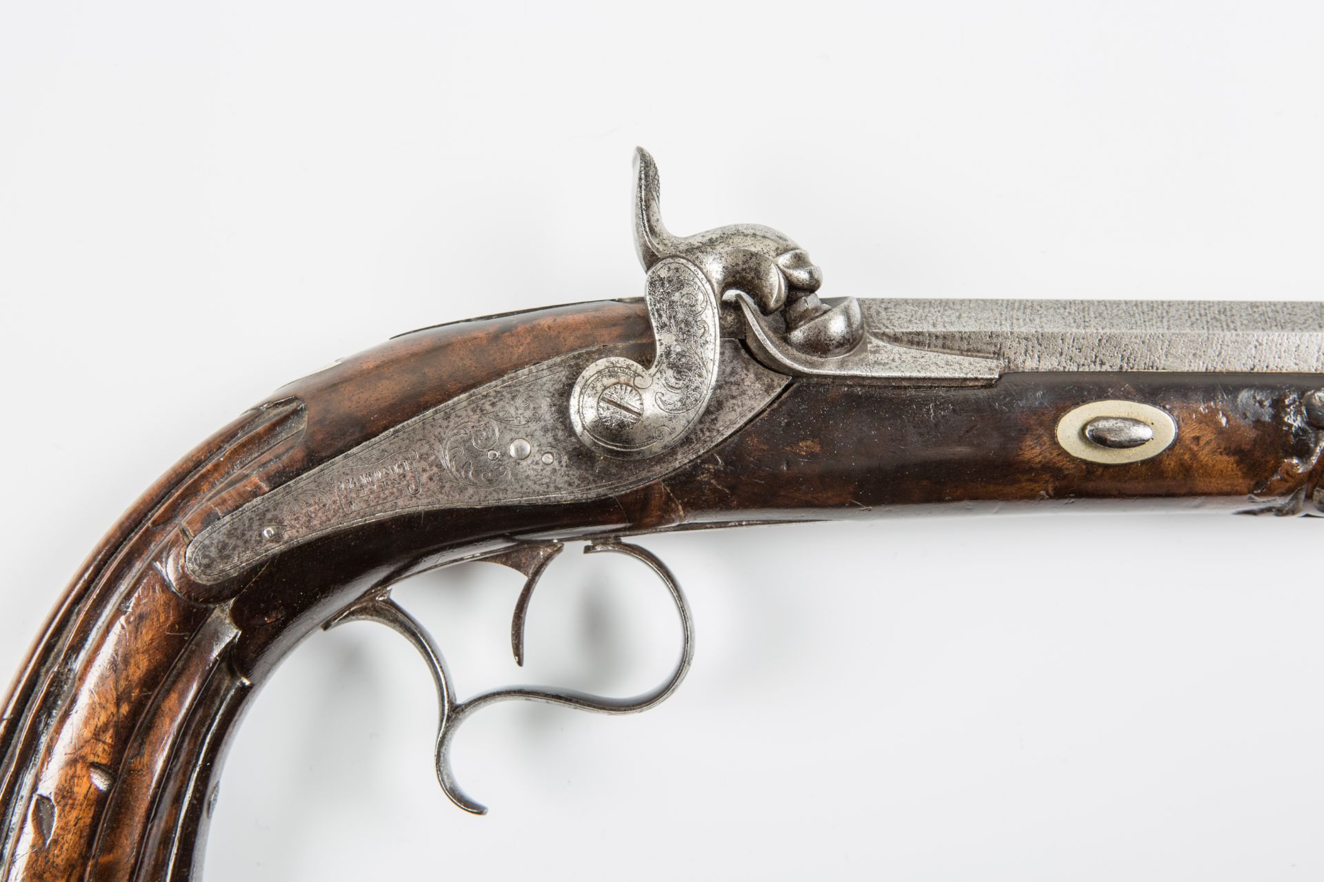 Pistolet de duel à percussion, faisant partie d'une paire, platine arrière avec [...] - Bild 2 aus 4