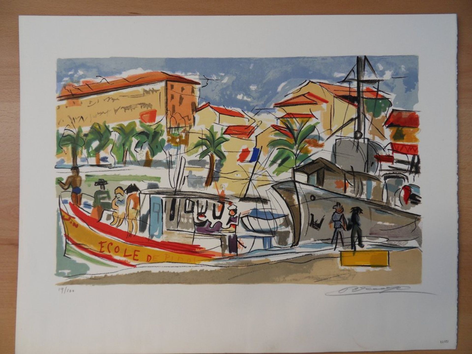 Francois DESNOYER Sainte-Maxime Lithograph on Arches Vellum paper Signed in [...] - Bild 2 aus 4