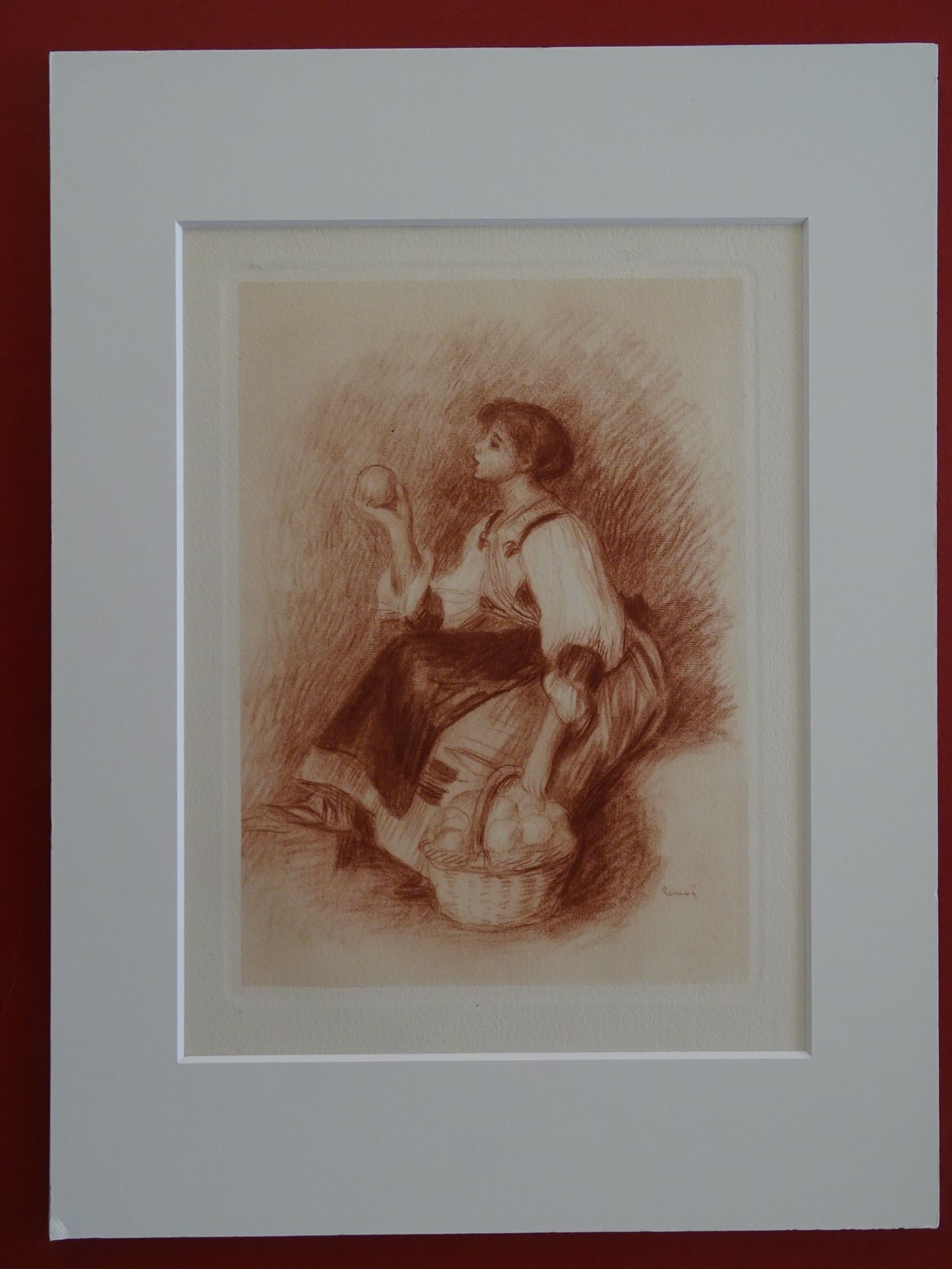 Pierre Auguste Renoir (after) Girl with an apple, 1948 Rotogravure on lana [...] - Bild 7 aus 7