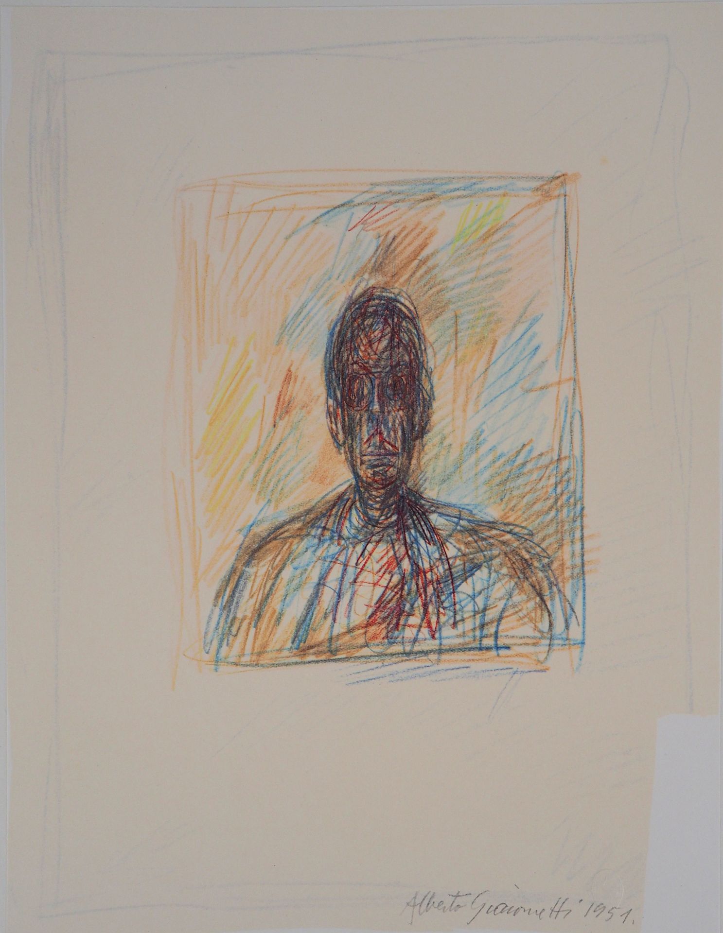 Alberto Giacometti (1901-1966) (after) Bust of a Man Lithograph based after a [...]