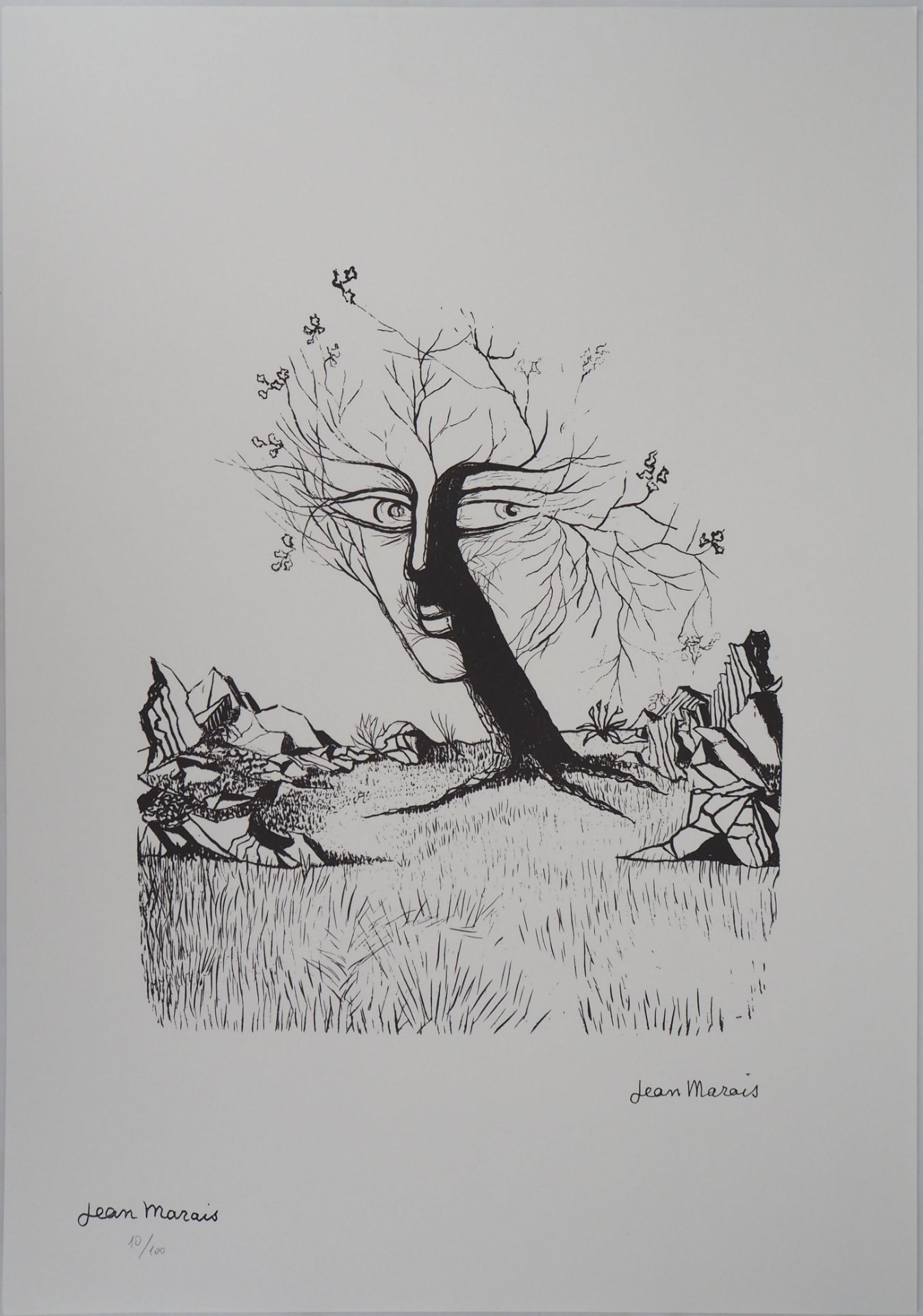 Jean Marais The face of the tree Lithograph Signed with the stamp of the [...] - Bild 6 aus 8