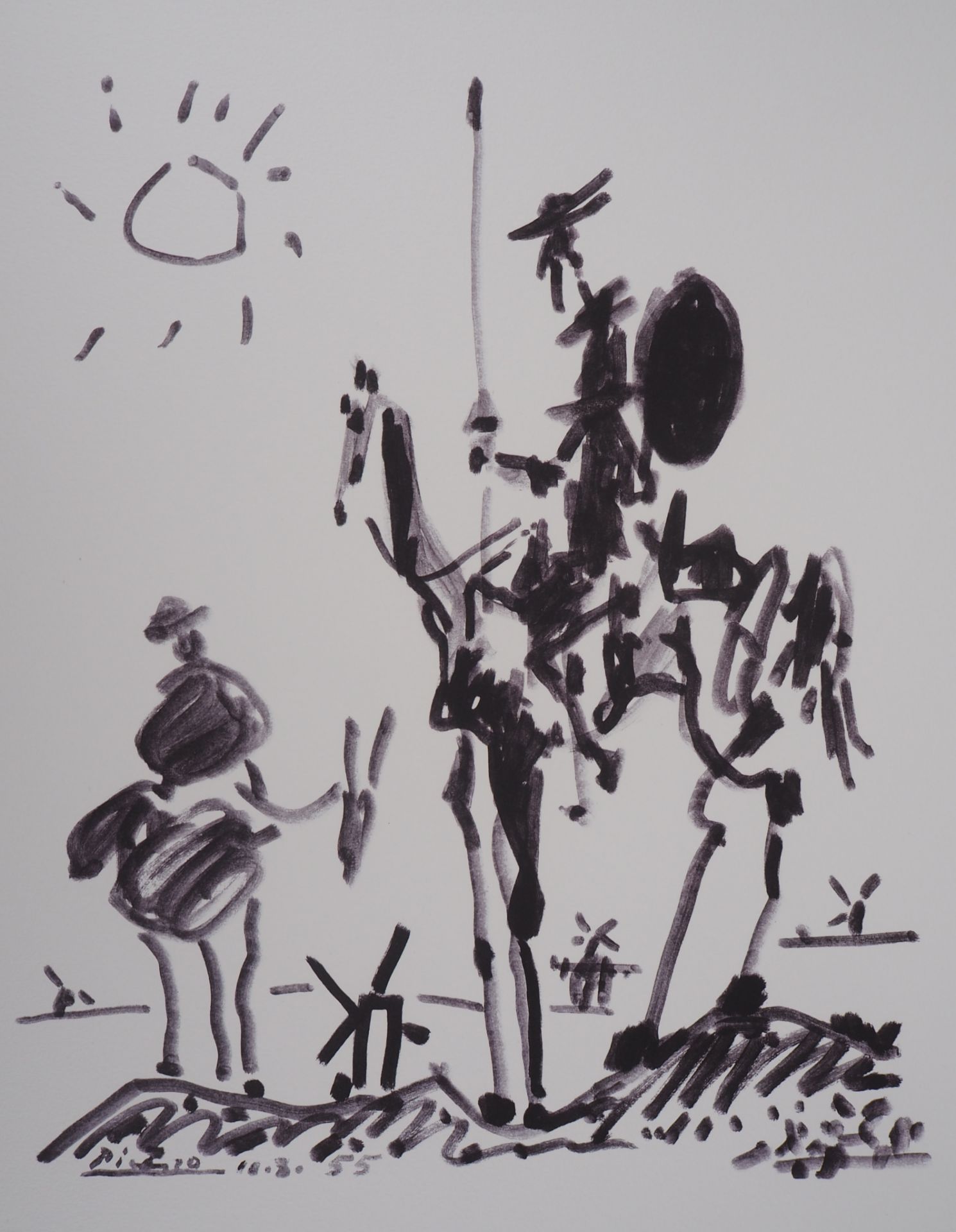 Pablo PICASSO (after) Don Quixote Lithograph on Vellum Signed in the plate 56 x 38 [...]