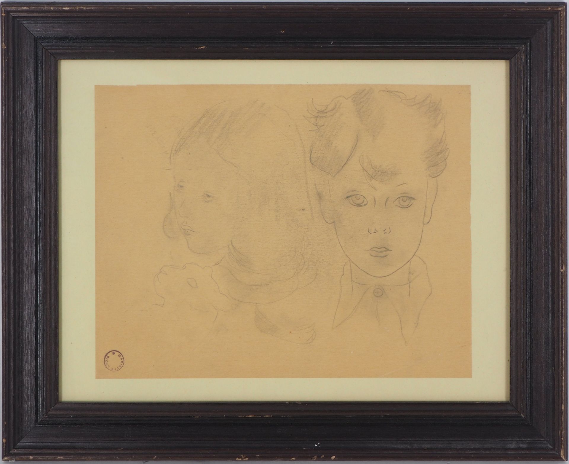 Mariette Lydis Children and the little cat Original drawing in lead pencil and [...] - Bild 2 aus 7