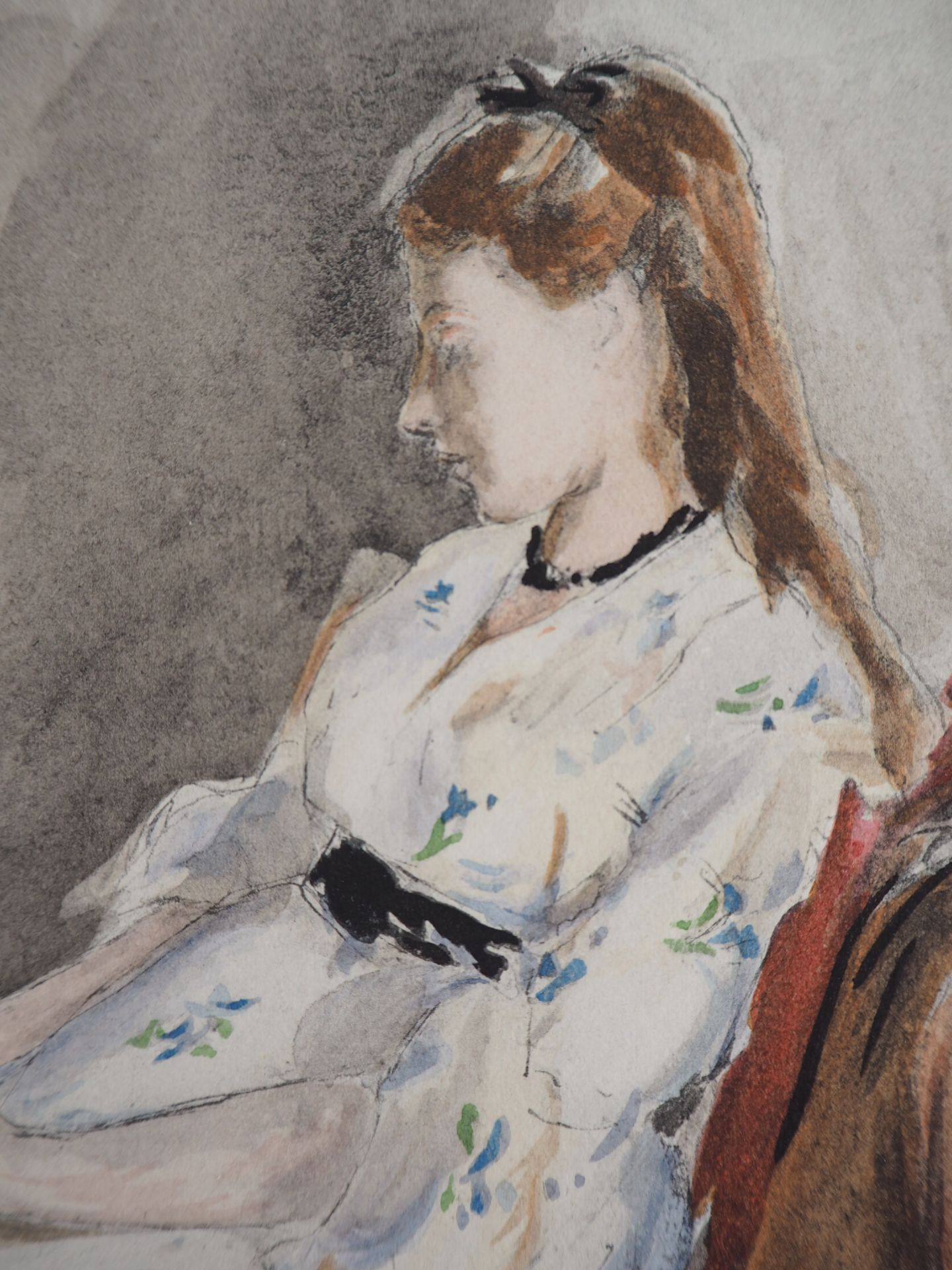 Berthe MORISOT (after) Mother and daughter Lithograph enhanced in stencil Signed in [...] - Bild 6 aus 6