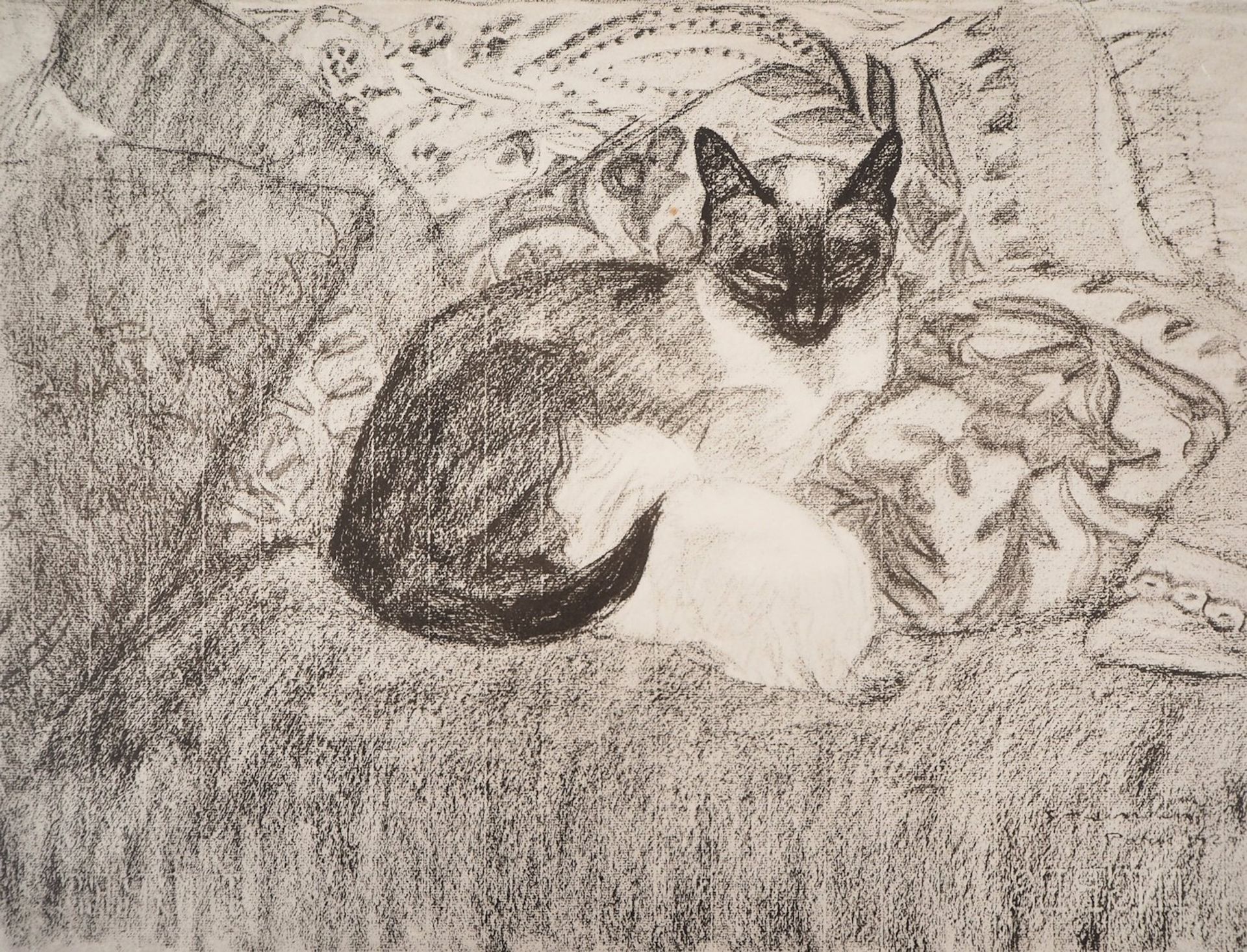 Théophile Alexandre Steinlen The Siamese Cat, 1933 Lithograph on Vellum Signed in [...]