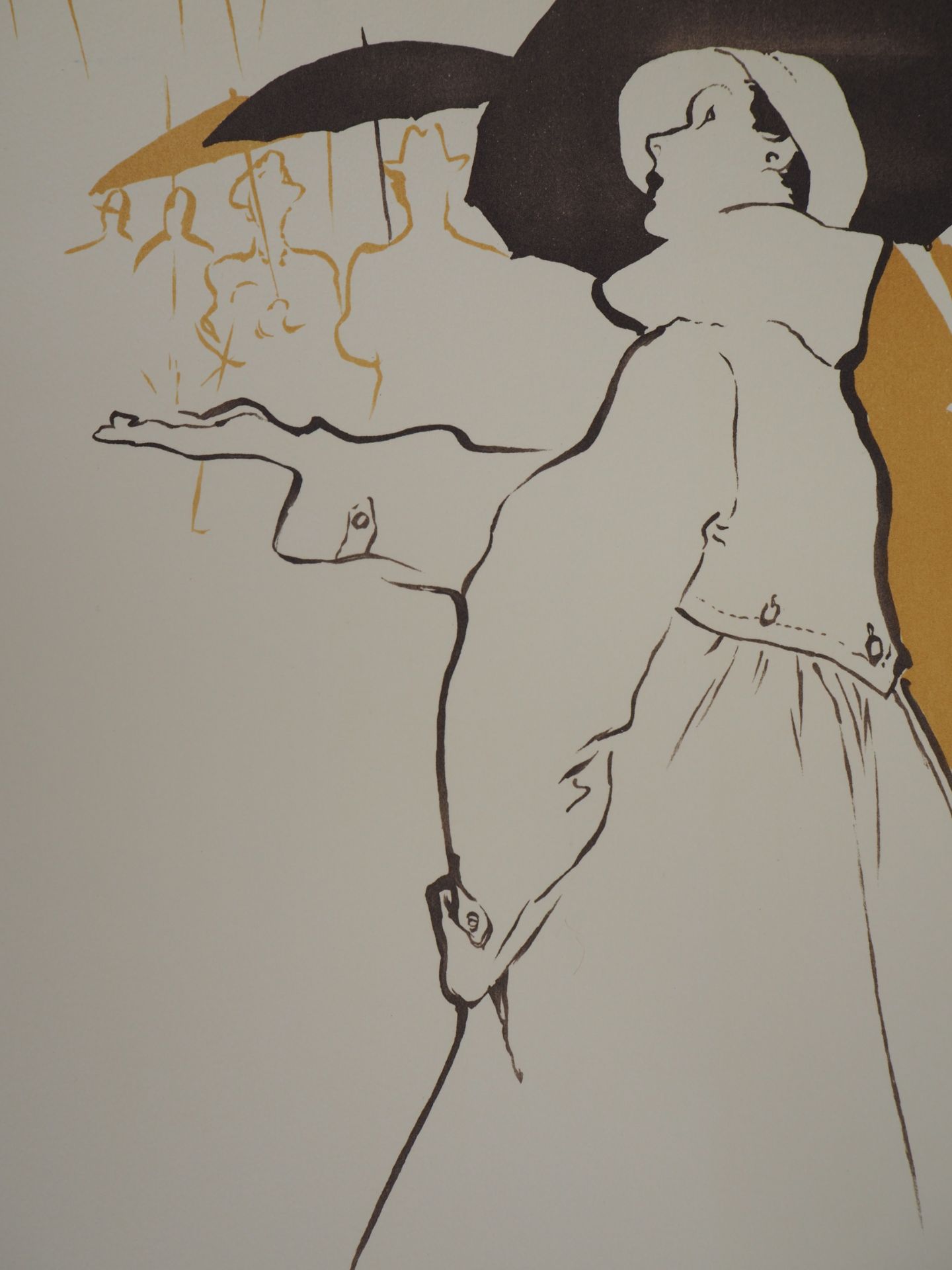 René Gruau Woman with an umbrella: Here comes the rain Original Lithograph Signed [...] - Bild 5 aus 7