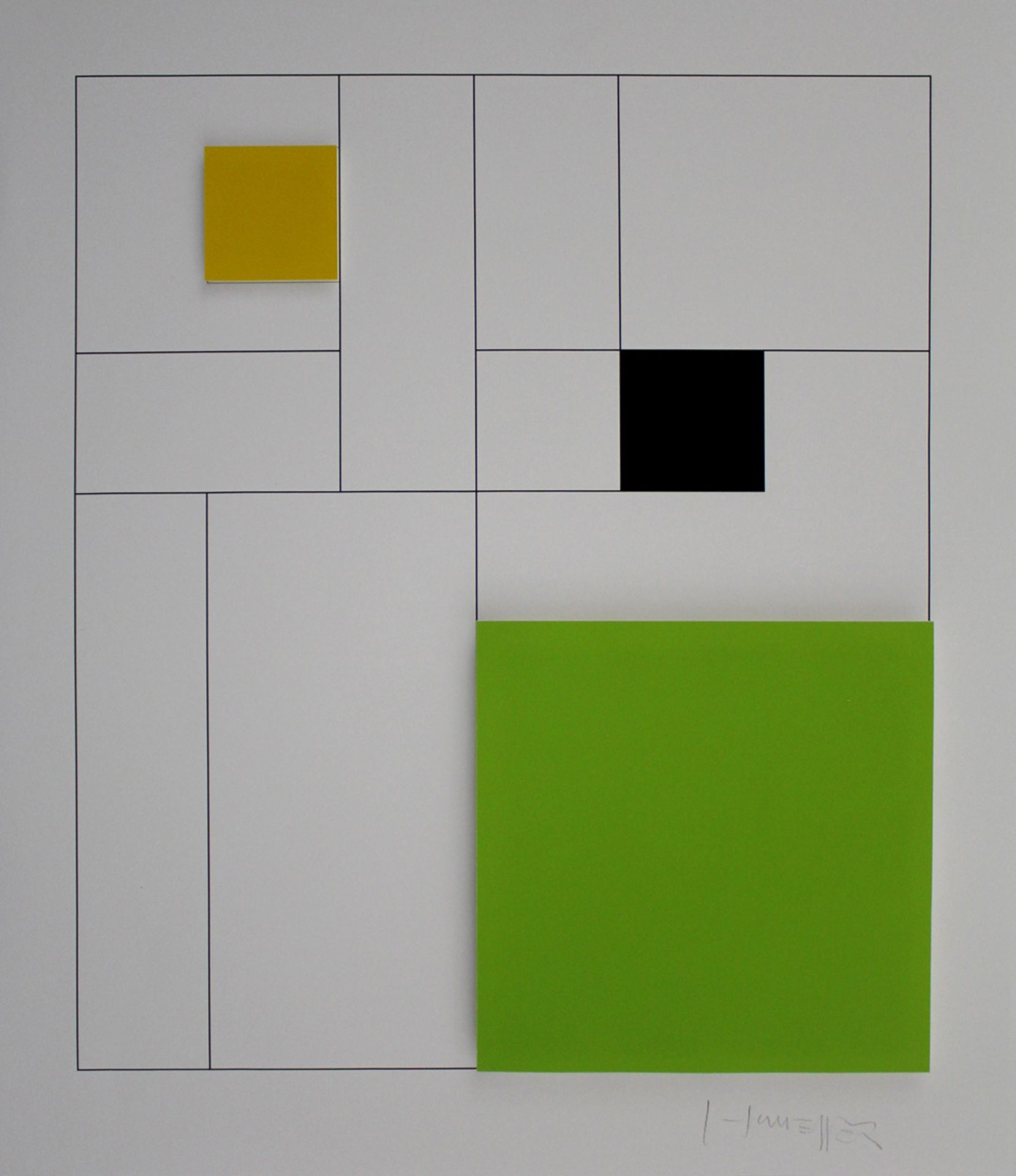 Gottfried Honegger (1917-2016) Composition 3 squares 3D silkscreen, justified Artist [...]