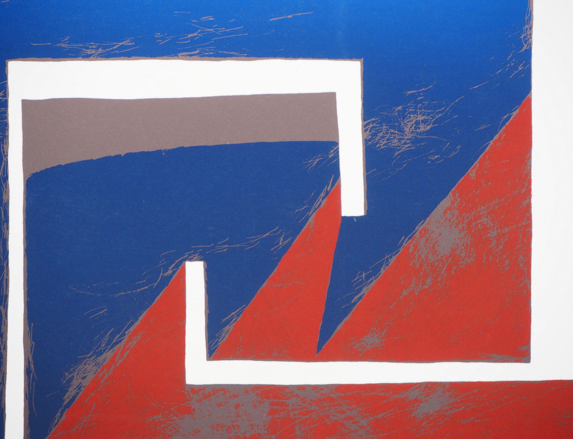 Jean-Marc BOLZE Composition Red and Blue Original silkscreen on vellum Signed on [...] - Bild 3 aus 5