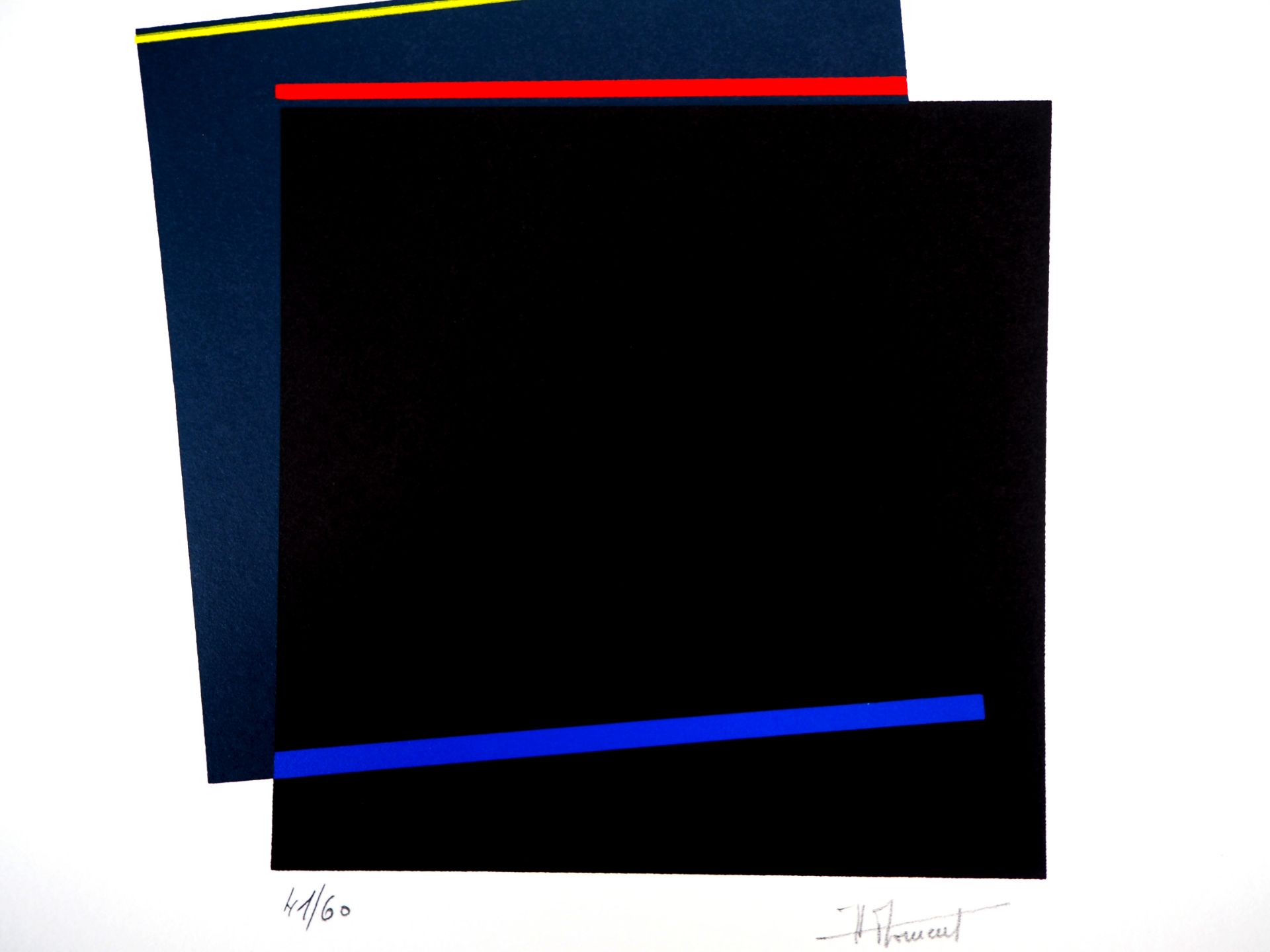 Joël FROMENT Superposition de carré, 1990 Original silkscreen printing Signed in [...]