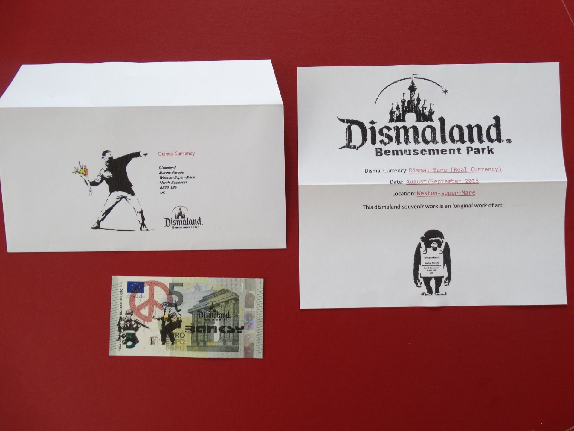 Banksy (after) Dismaland note 12 x 16 cm ____ After the sale, you can pick up [...] - Bild 2 aus 4