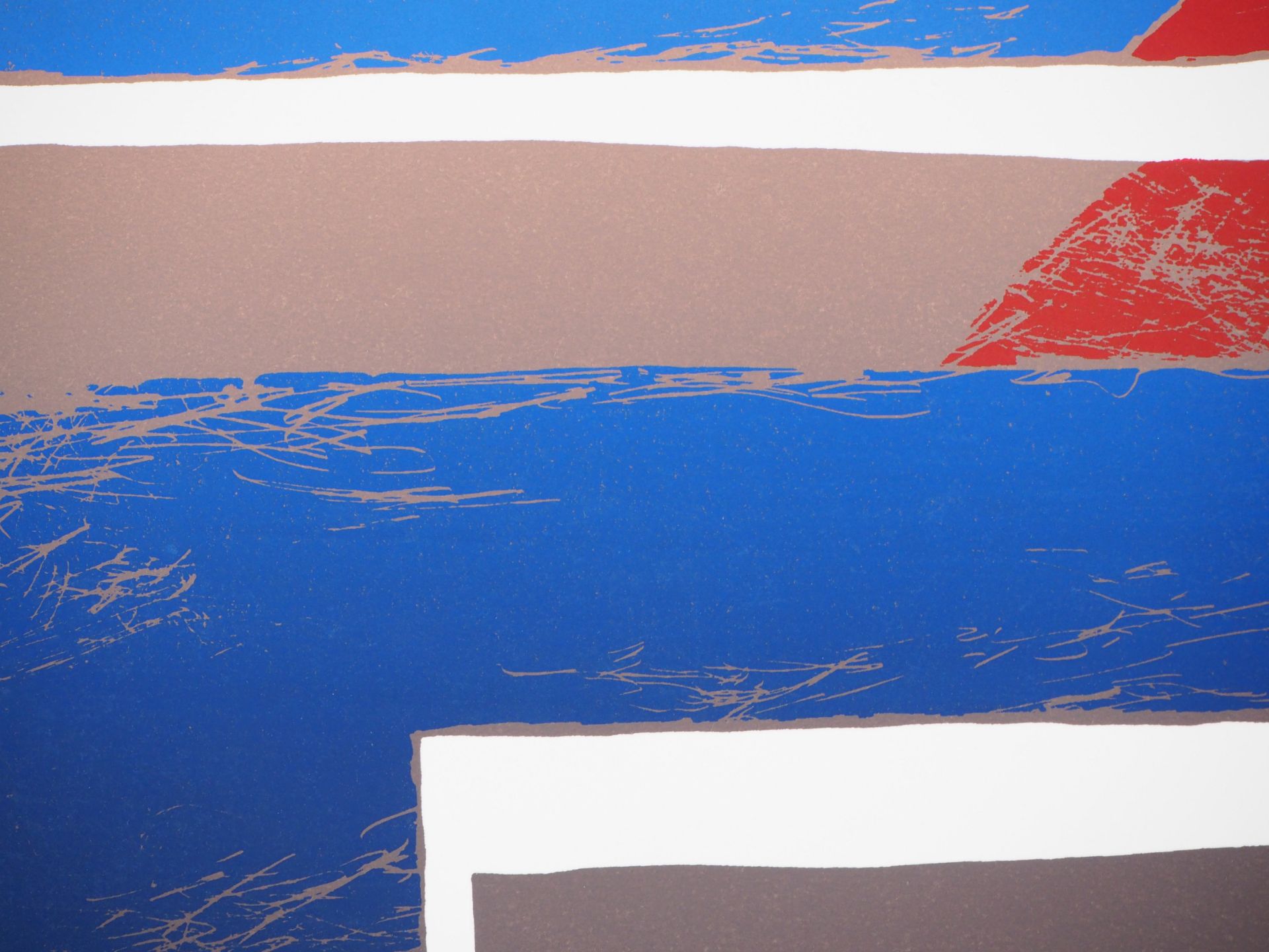 Jean-Marc BOLZE Composition Red and Blue Original silkscreen on vellum Signed on [...] - Bild 5 aus 5