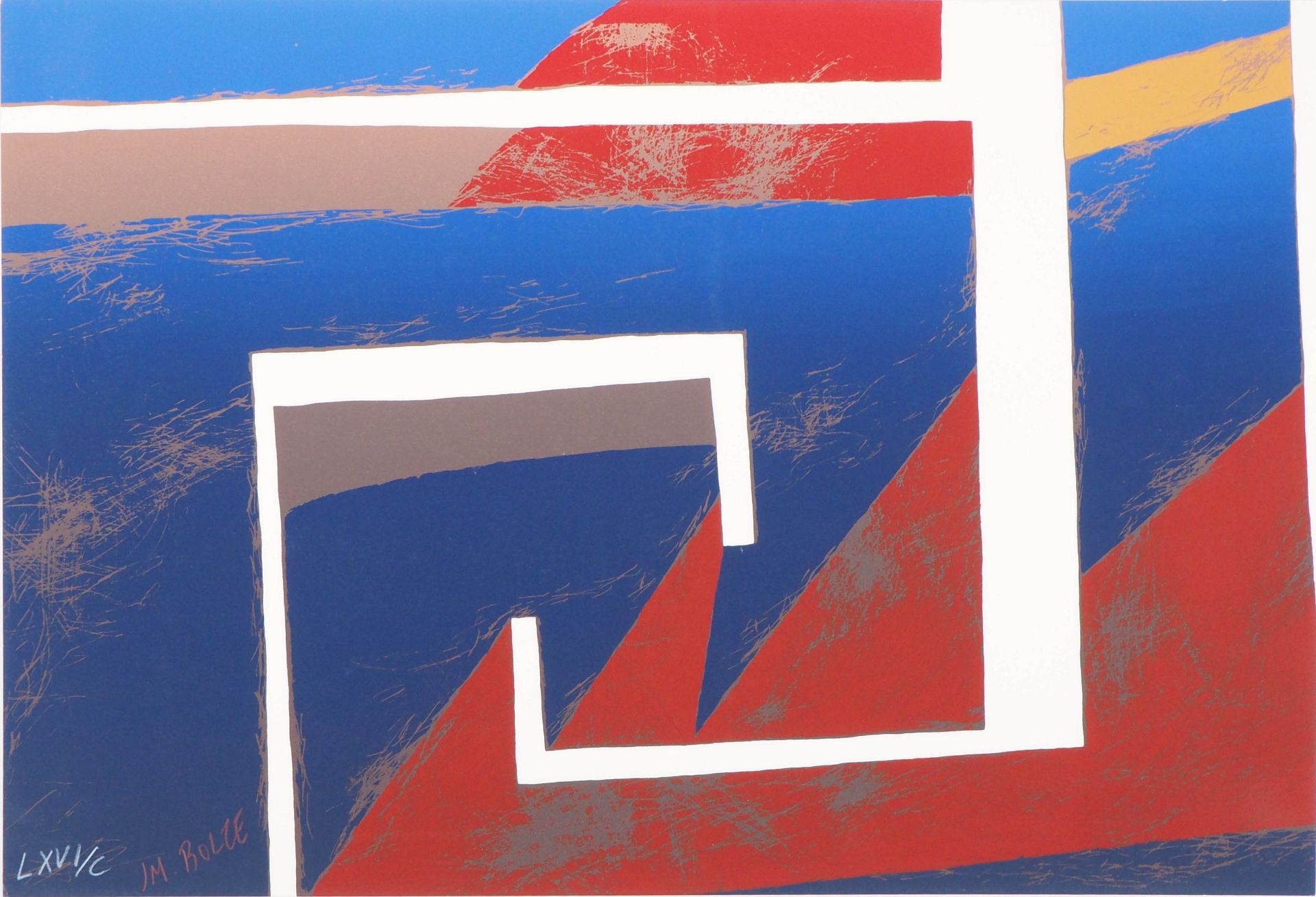 Jean-Marc BOLZE Composition Red and Blue Original silkscreen on vellum Signed on [...]