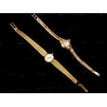 Deux montres dames (SANDOZ et MAZELOR) en or. P. total : 40 g. -