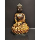 Statuette de bouddha en bronze laqué or Chine, dynastie Ming, XVIIème siècle [...]