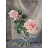 Emile LEJEUNE (1885-1964). Le bouquet de rose. Huile sur toile, signée en haut à [...]