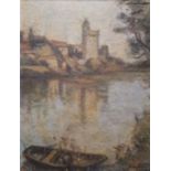 Jean GALLAND (1880-1958). Le Rhône à Villeneuve-les-Avignon. Huile sur toile [...]