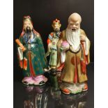 Trois statuettes d'immortels en porcelaine polychrome Chine, XXème siècle [...]