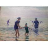 Lucien TANQUEREY (1865-1938). Le bain. Huile sur panneau, signée en bas à gauche. [...]