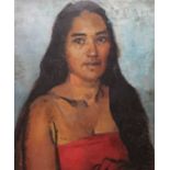 Albert Charles DEQUENE (1897-1973), attribué à. Portait d'une jeune tahitienne. [...]