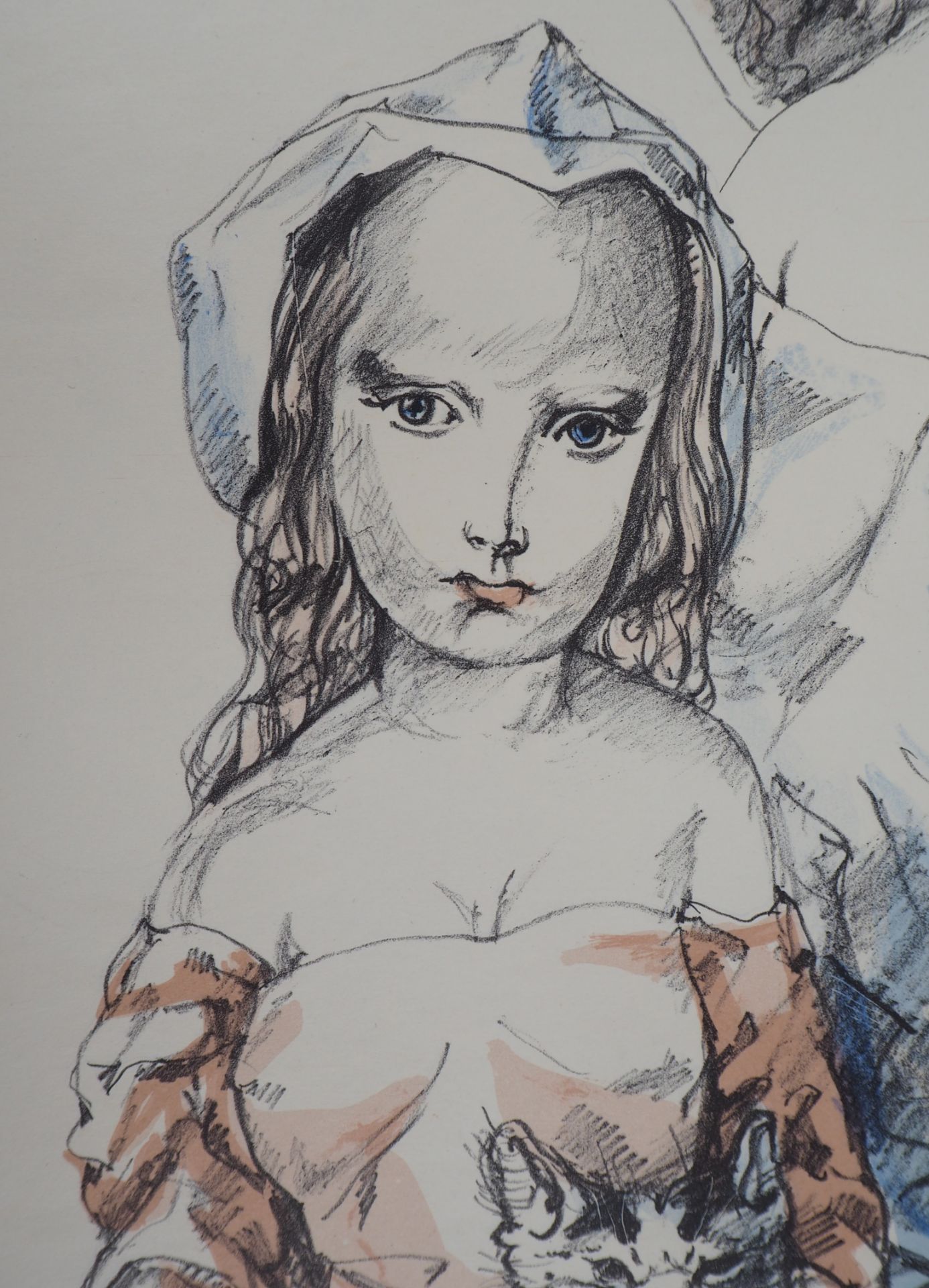 Leonard FOUJITA Mother, girl and cat, 1964 Lithograph on thick paper (created in the [...] - Bild 3 aus 7