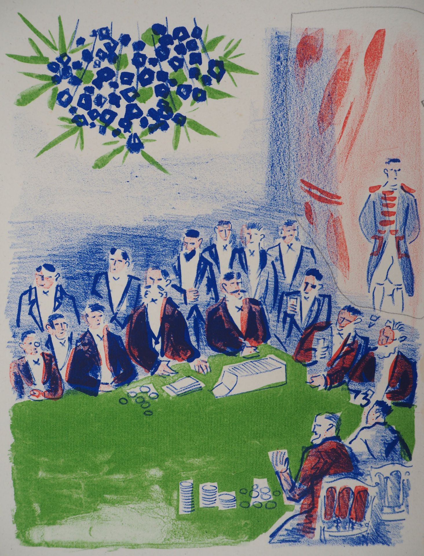 Jean DUFY Pan and Fortune, 1938 Original lithograph Signed in ink Unique annotated [...]