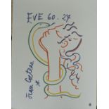 Jean Cocteau Eve and the Snake Lithograph Dimensions of the work: 40 cm x 30 [...]