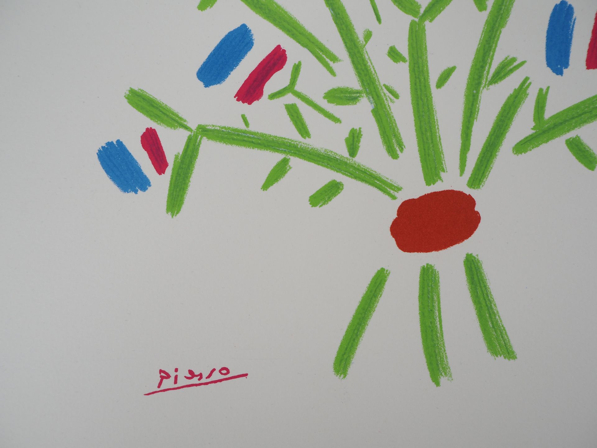 Pablo PICASSO (after) Le bouquet Bleu, Blanc, Rouge Lithograph from watercolour [...] - Bild 5 aus 5