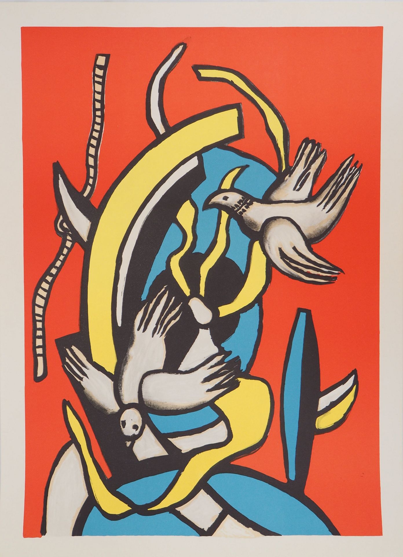 Fernand LÉGER (1881 - 1955) The birds Colored Lithograph On vellum 61.5 x 45 [...]