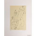 Egon SCHIELE (after) Nude with mirror, 1910 Lithograph signed and dated in stone, [...]