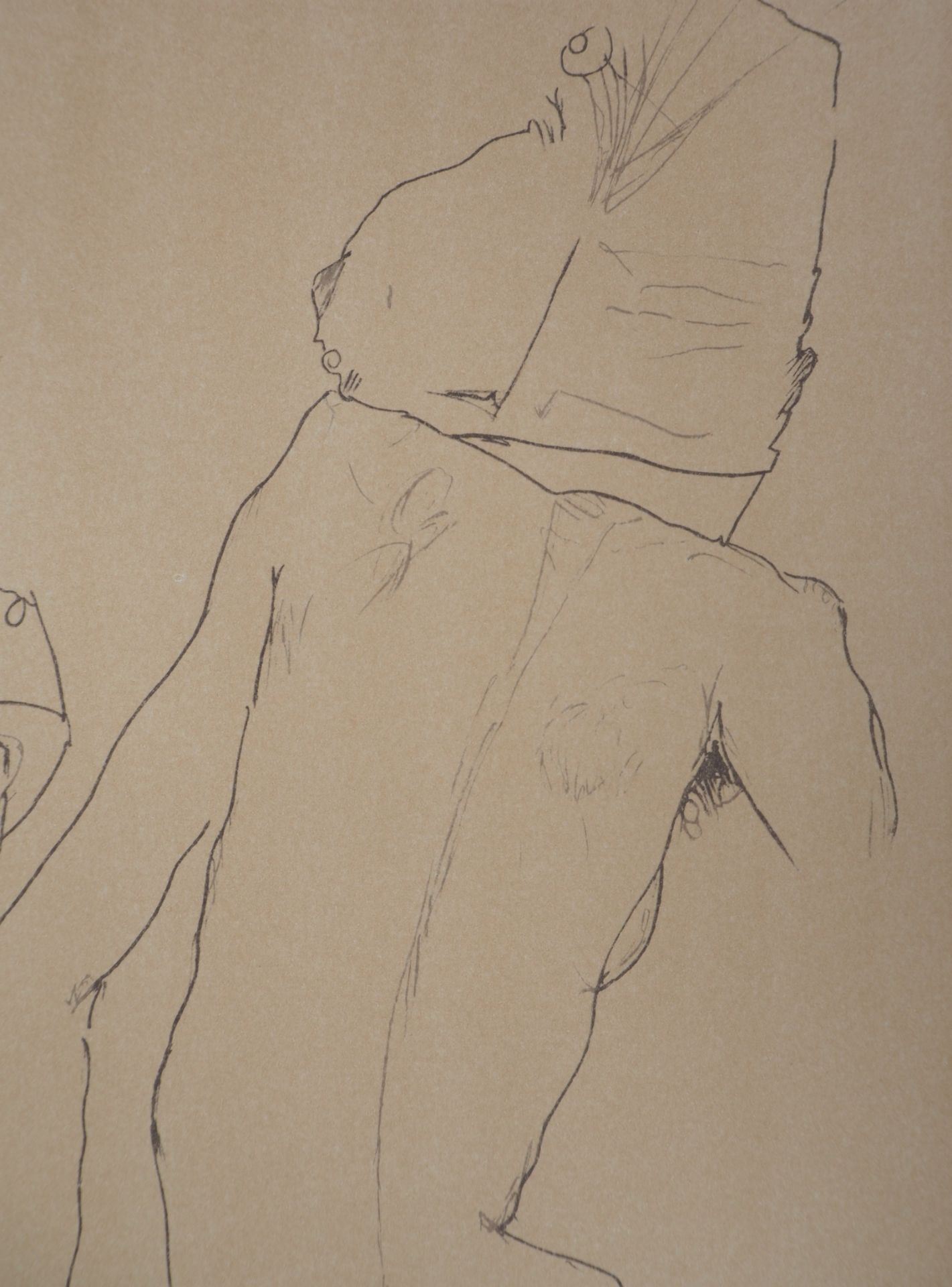 Egon SCHIELE (after) The sketch facing the mirror Colour lithograph Signed in the [...] - Bild 7 aus 7