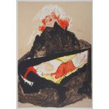 Egon SCHIELE (after) Young girl with red hair Colour lithograph Signed in the plate [...]