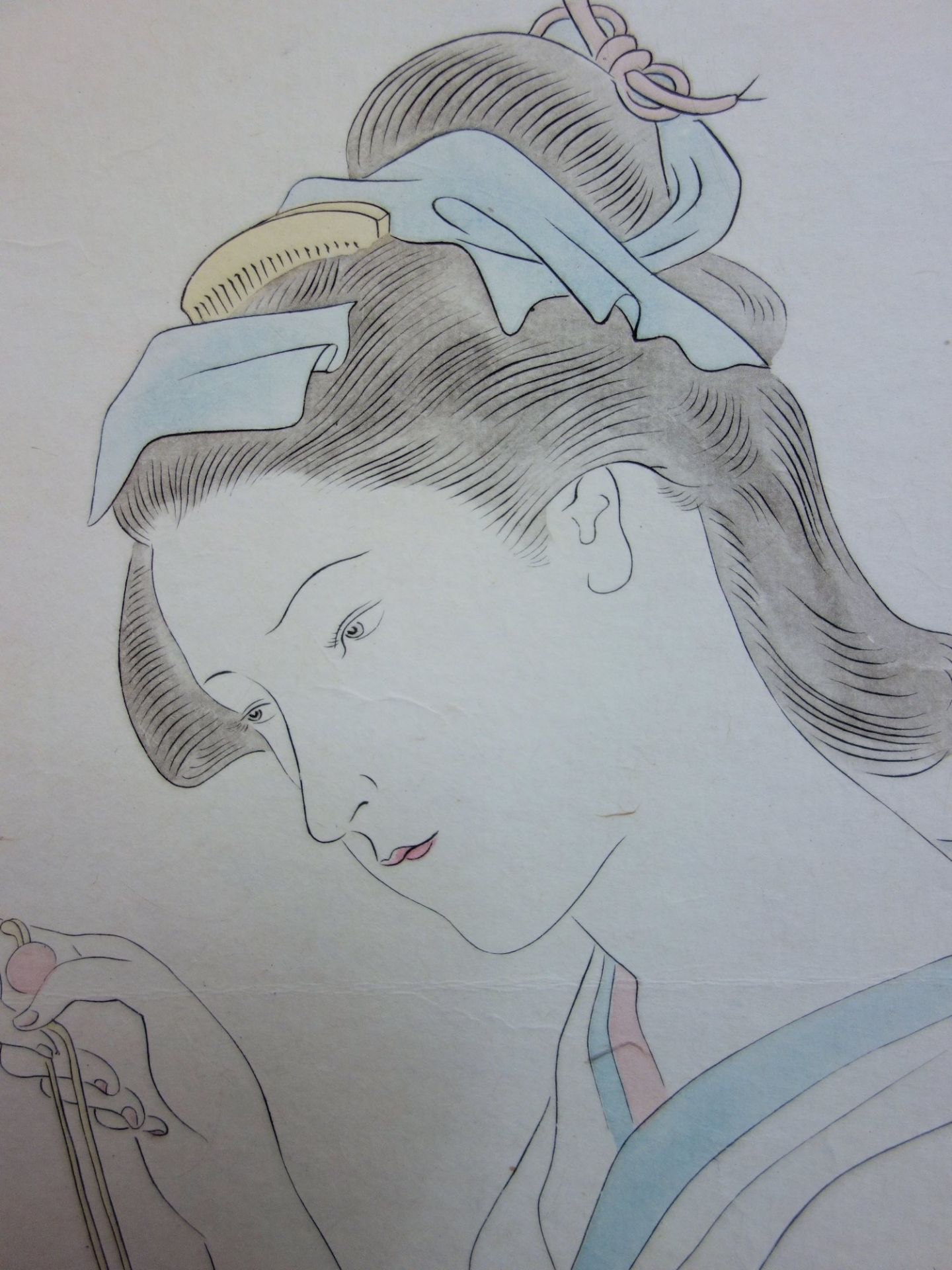 Léonard Tsuguharu FOUJITA Japanese woman with carnation Original engraving Signed [...] - Bild 5 aus 7