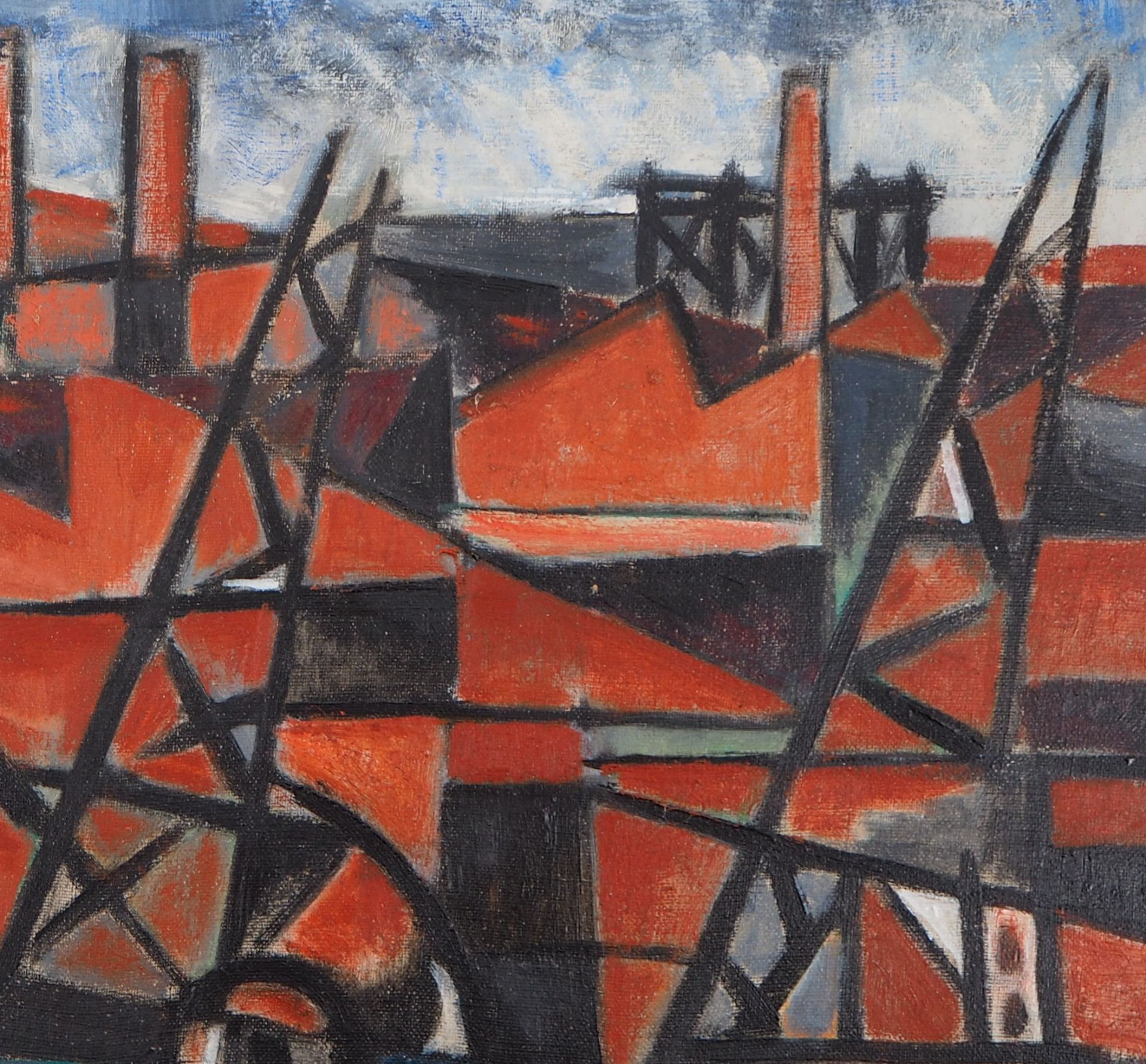 Lino MELANO (1924-) Docks and factories, 1956 Oil on canvas Signed on back (see [...] - Bild 5 aus 8