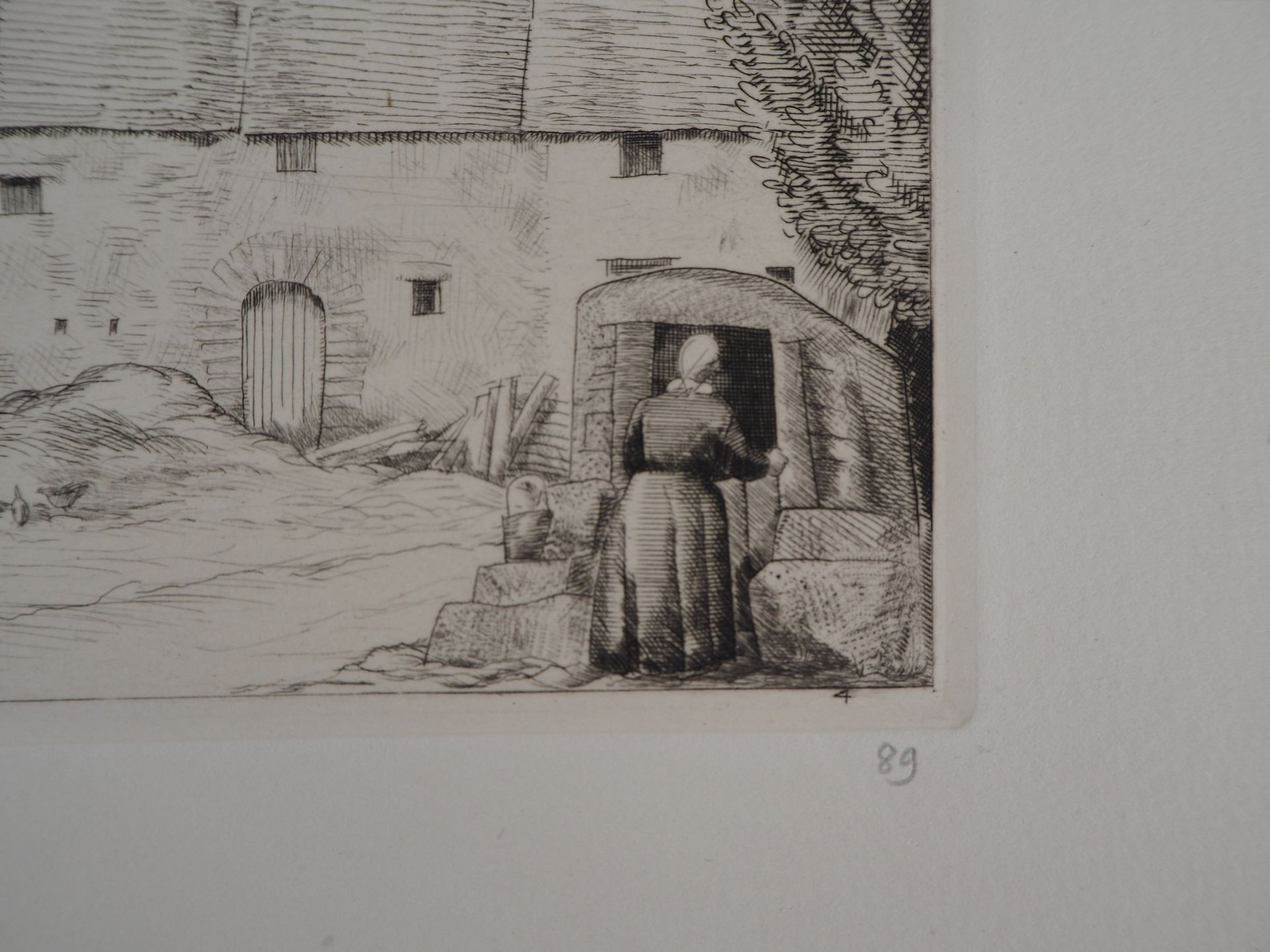 Jean-Emile Laboureur The village well, 1928 Original etching Signed in [...] - Bild 3 aus 6
