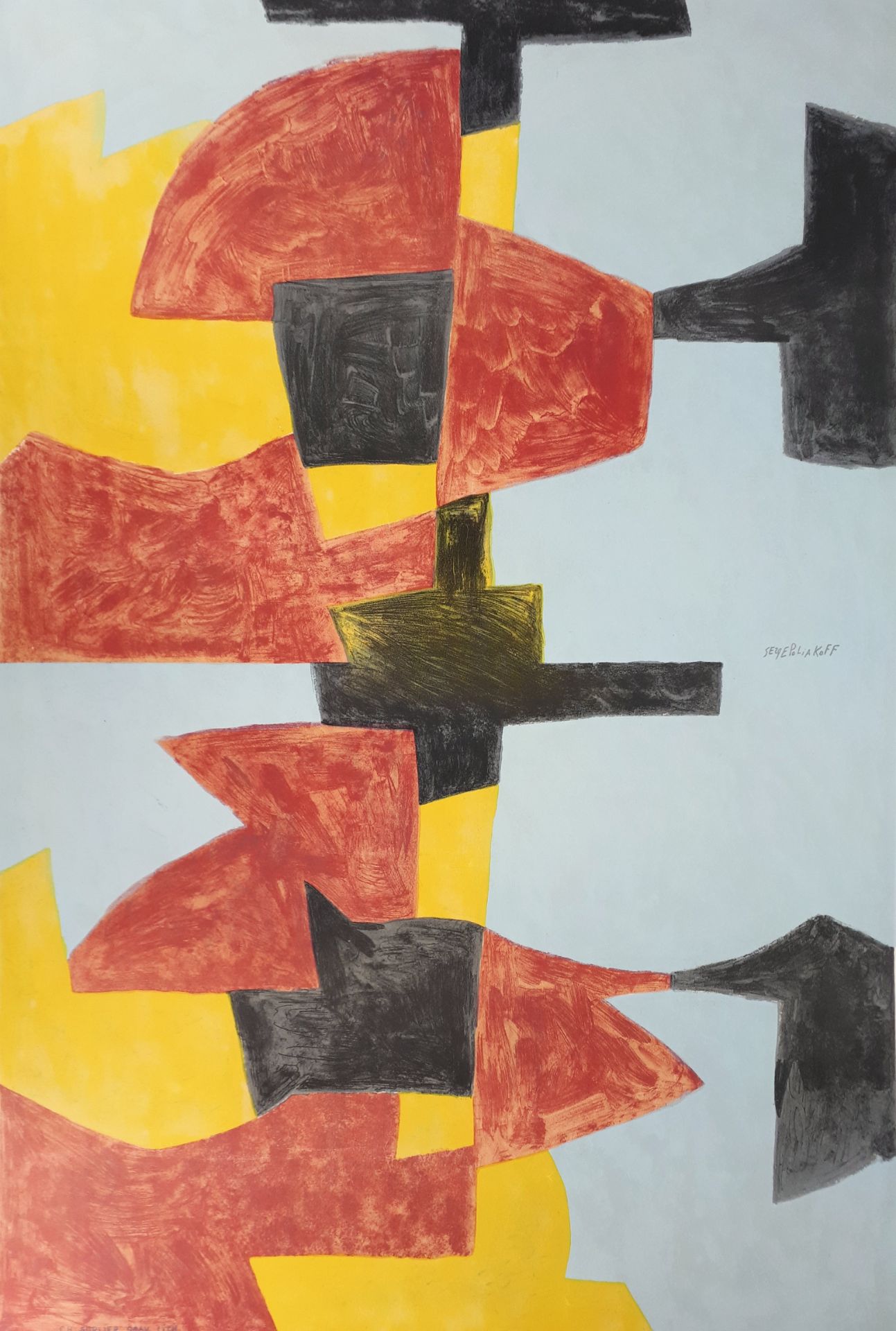 Serge Poliakoff (d'après) Composition rouge, noire, jaune, 1971 Lithograph printed [...] - Bild 3 aus 6