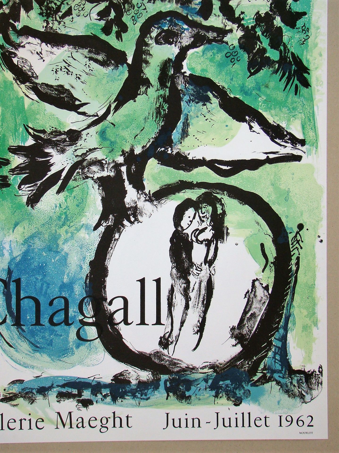 MARC CHAGALL - The green bird - 1962 Original exhibition placard, published in 1962 [...] - Bild 4 aus 9