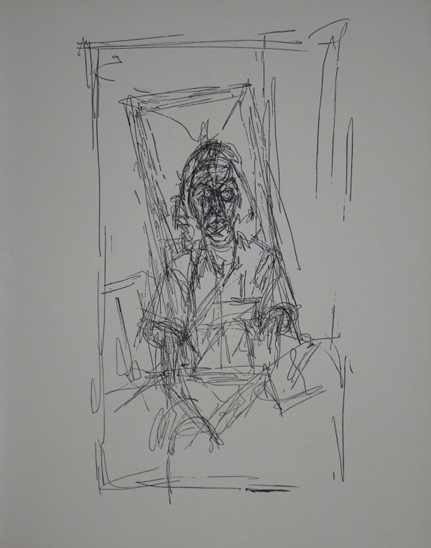 Alberto GIACOMETTI ( 1901 - 1966 ) (after) Drawing, 1954 Lithograph on wove paper, [...]